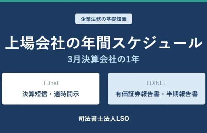 上場会社の年間スケジュール 3月決算会社の1年