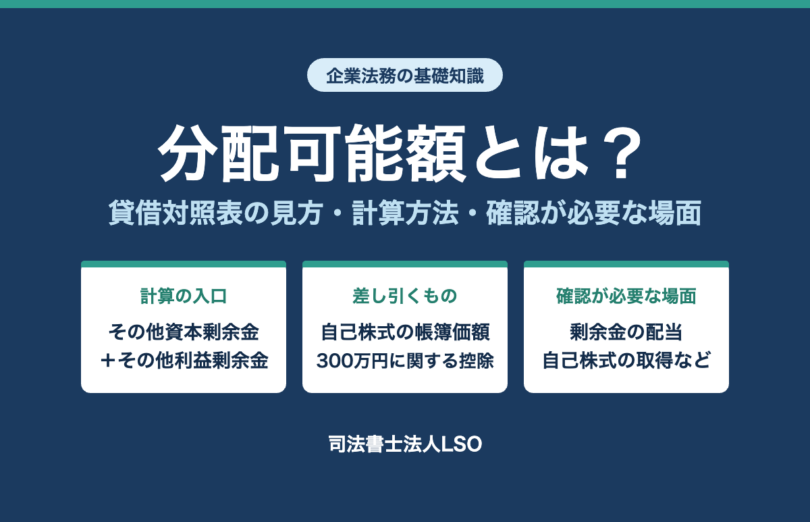 分配可能額とは 貸借対照表のどこを見る 計算方法と会社法上の場面を解説