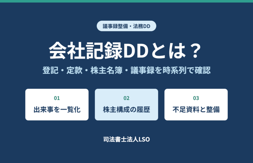 会社記録DDとは 司法書士法人LSOが確認する登記・定款・株主名簿・議事録