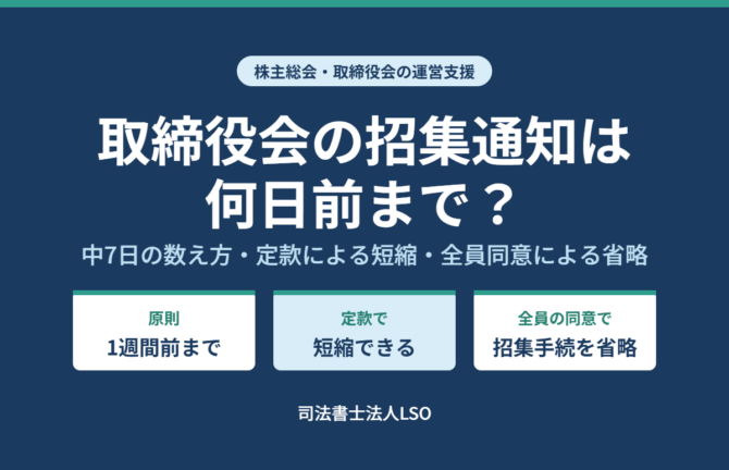 取締役会の招集通知は何日前まで 定款による短縮・全員同意による省略まで解説