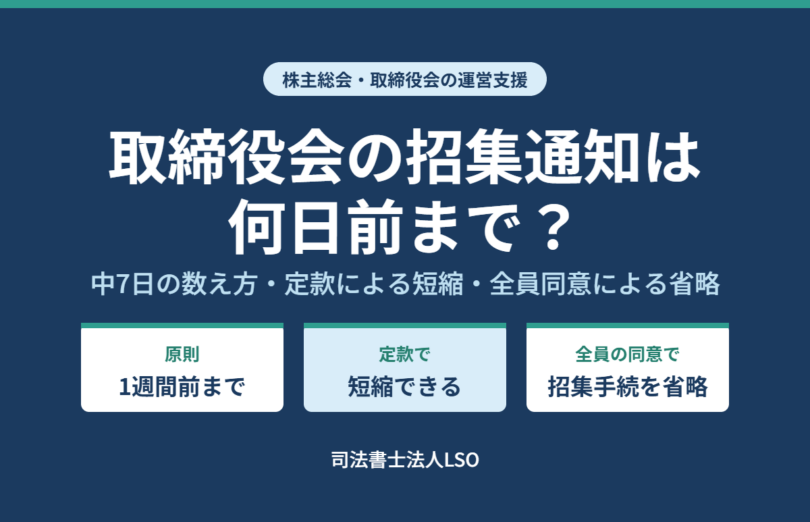 取締役会の招集通知は何日前まで 定款による短縮・全員同意による省略まで解説