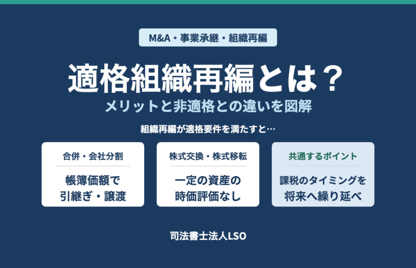適格組織再編とは メリットと非適格との違いをわかりやすく図解