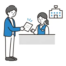 法務局などの窓口に書類を提出するZさんのイラスト